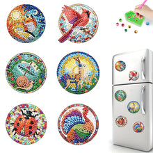 Load image into Gallery viewer, 6Pcs Glass Animals Diamond Painting Fridge Magnet for Fridge Whiteboards
