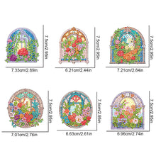 Load image into Gallery viewer, 6Pcs Flower Windows Diamond Painting Fridge Magnet for Fridge Whiteboards
