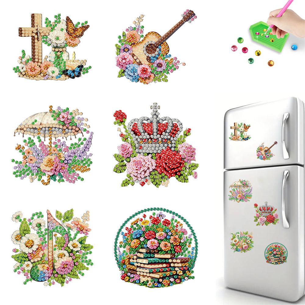 6Pcs Small Elements Of Life Diamond Painting Fridge Magnet for Fridge Whiteboard