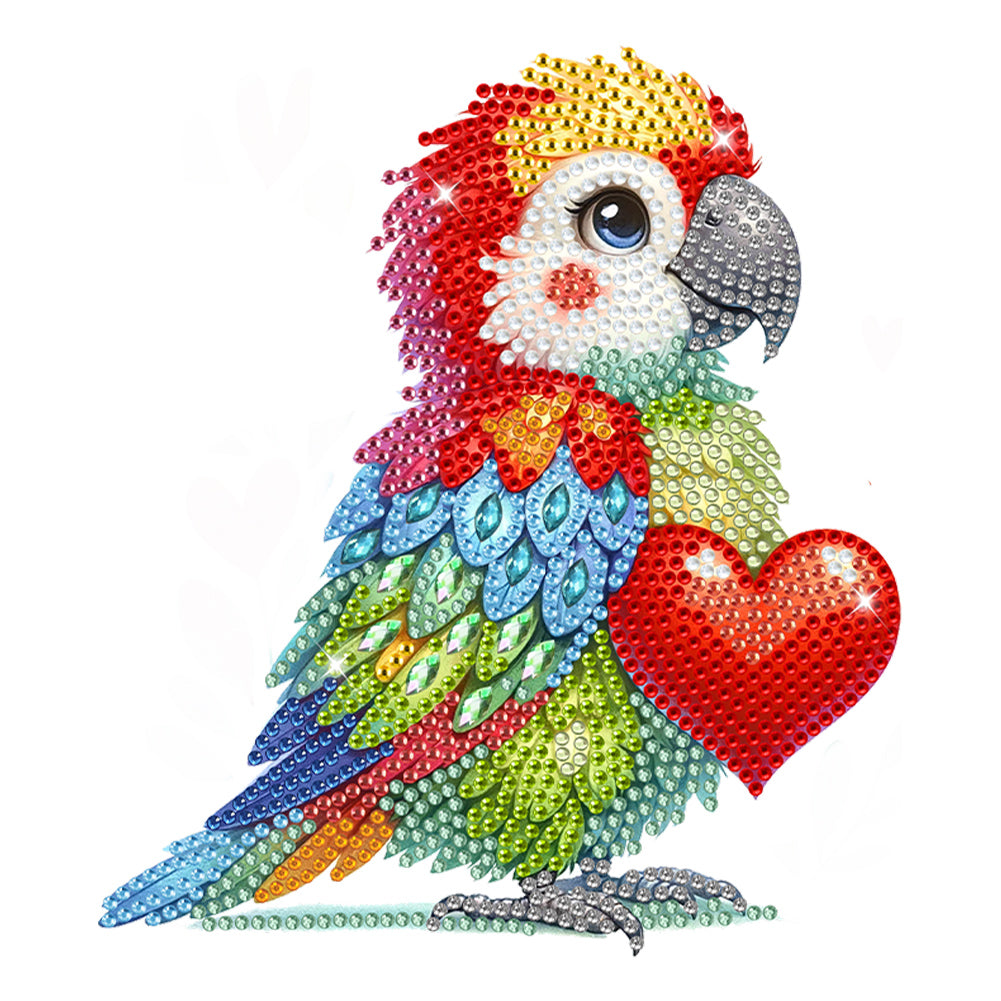 Acrylic Special Shaped Shaking Head Christmas Desktop Diamond Art Kits (Parrot)