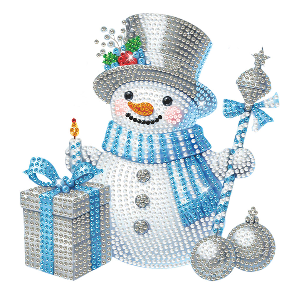 Acrylic Special Shaped Shaking Head Christmas Desktop Diamond Art Kits (Snowman)