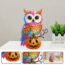 Load image into Gallery viewer, Acrylic Shaking Head Cute Christmas Desktop Diamond Art Kits (Pumpkin Owl)
