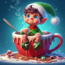 Load image into Gallery viewer, Diamond Painting - Full Round - Christmas hot chocolate boy (30*30CM)
