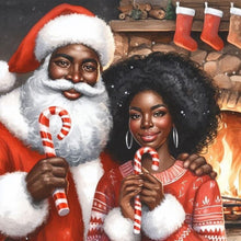 Load image into Gallery viewer, Diamond Painting - Full Round - Santa and girl (40*40CM)
