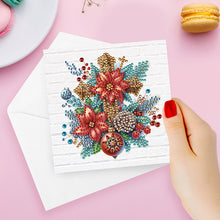 Load image into Gallery viewer, 6Pcs Red Flower Cross DIY Diamond Painting Card for Holiday Party Favors
