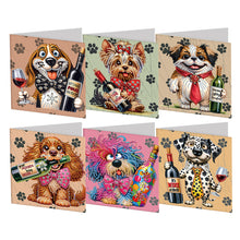 Load image into Gallery viewer, 6Pcs Puppy DIY Diamond Painting Card for Holiday Party Favors for Adults Kids
