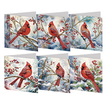 Load image into Gallery viewer, 6Pcs Finch DIY Diamond Painting Card for Holiday Party Favors for Adults Kids
