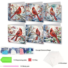 Load image into Gallery viewer, 6Pcs Finch DIY Diamond Painting Card for Holiday Party Favors for Adults Kids
