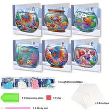 Load image into Gallery viewer, 6Pcs Fish Tank DIY Diamond Painting Card for Holiday Party Favors for Friends
