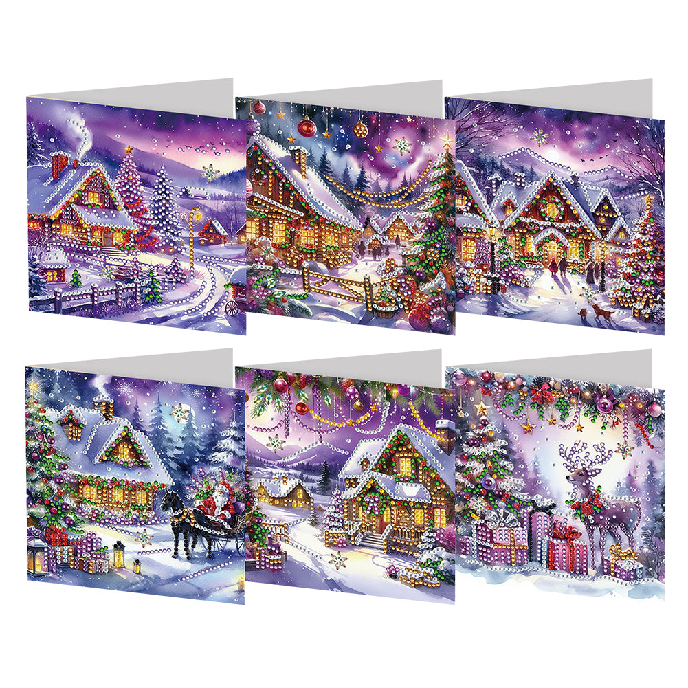 6Pcs Christmas DIY Diamond Painting Card for Holiday Party Favors for Friends