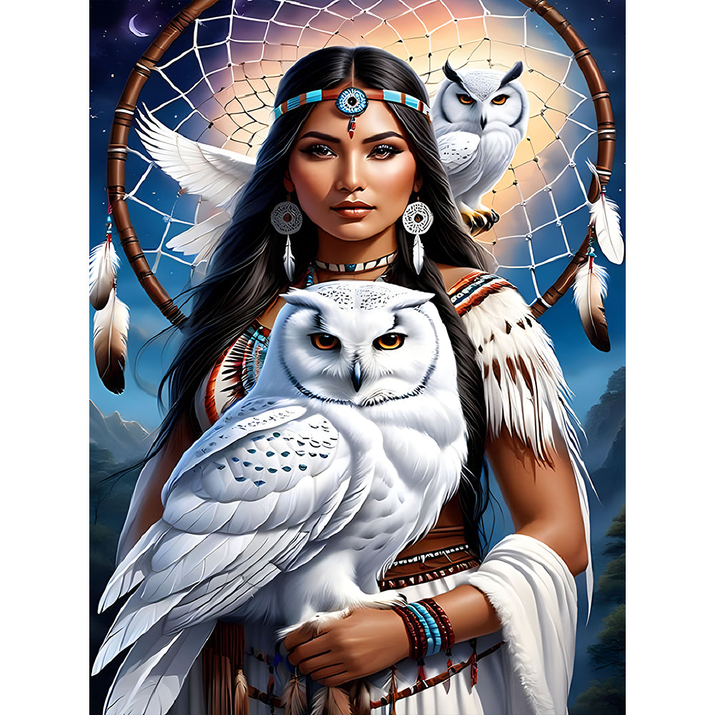 Diamond Painting - Full Round - Indian girl (30*40CM)