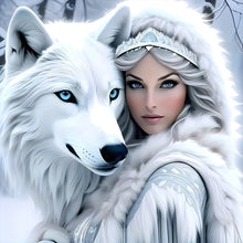 Load image into Gallery viewer, Diamond Painting - Full Round - Beautiful snow wolf (40*40CM)
