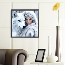 Load image into Gallery viewer, Diamond Painting - Full Round - Beautiful snow wolf (40*40CM)
