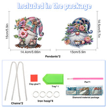 Load image into Gallery viewer, 2Pcs Flower Gnome Special Shape Diamond Painting Hanging Pendant for Wall Window
