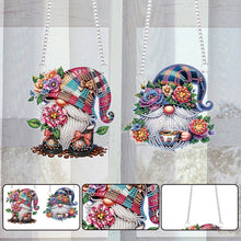 Load image into Gallery viewer, 2Pcs Flower Gnome Special Shape Diamond Painting Hanging Pendant for Wall Window
