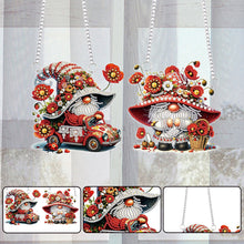 Load image into Gallery viewer, 2Pcs Flower Gnome Special Shape Diamond Painting Hanging Pendant for Wall Window
