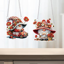 Load image into Gallery viewer, 2Pcs Flower Gnome Special Shape Diamond Painting Hanging Pendant for Wall Window
