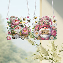 Load image into Gallery viewer, 2Pcs Flower Gnome Special Shape Diamond Painting Hanging Pendant for Wall Window

