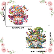 Load image into Gallery viewer, 2Pcs Flower Gnome Special Shape Diamond Painting Hanging Pendant for Wall Window
