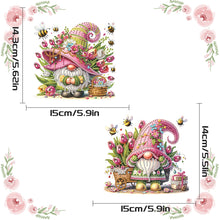 Load image into Gallery viewer, 2Pcs Flower Gnome Special Shape Diamond Painting Hanging Pendant for Wall Window
