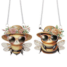 Load image into Gallery viewer, 2Pcs PET Special Shaped Cute Bee Diamond Painting Hanging Decorations Home Decor
