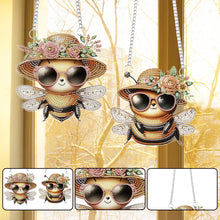 Load image into Gallery viewer, 2Pcs PET Special Shaped Cute Bee Diamond Painting Hanging Decorations Home Decor
