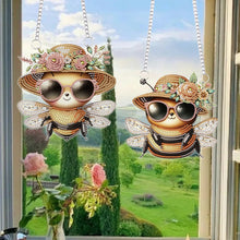 Load image into Gallery viewer, 2Pcs PET Special Shaped Cute Bee Diamond Painting Hanging Decorations Home Decor
