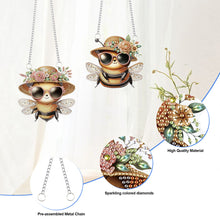 Load image into Gallery viewer, 2Pcs PET Special Shaped Cute Bee Diamond Painting Hanging Decorations Home Decor
