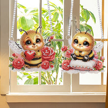 Load image into Gallery viewer, 2Pcs PET Special Shaped Cute Bee Diamond Painting Hanging Decorations Home Decor
