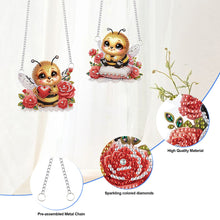 Load image into Gallery viewer, 2Pcs PET Special Shaped Cute Bee Diamond Painting Hanging Decorations Home Decor
