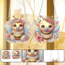 Load image into Gallery viewer, 2Pcs PET Special Shaped Cute Bee Diamond Painting Hanging Decorations Home Decor
