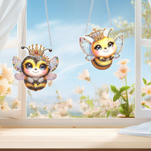 Load image into Gallery viewer, 2Pcs PET Special Shaped Cute Bee Diamond Painting Hanging Decorations Home Decor
