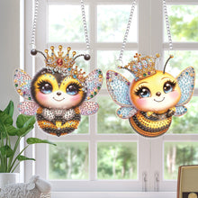 Load image into Gallery viewer, 2Pcs PET Special Shaped Cute Bee Diamond Painting Hanging Decorations Home Decor
