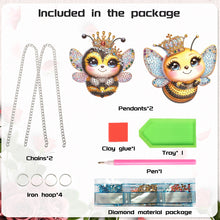 Load image into Gallery viewer, 2Pcs PET Special Shaped Cute Bee Diamond Painting Hanging Decorations Home Decor
