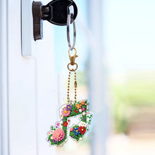 Load image into Gallery viewer, 6Pcs Full Drill Keyring Flower Double Sided Rhinestone Painting Keychain Pendant

