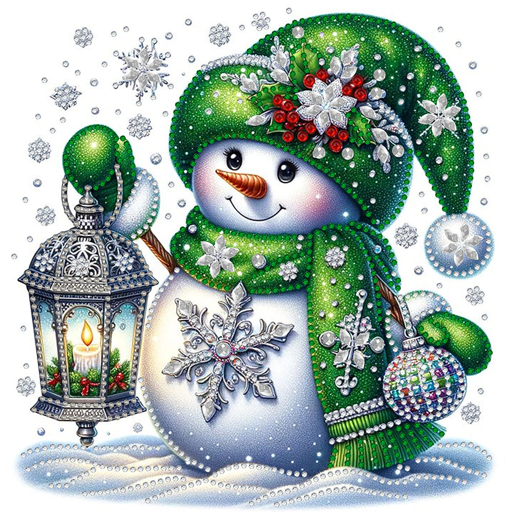 Diamond Painting - Partial Special Shaped - Christmas snowman (30*30CM)