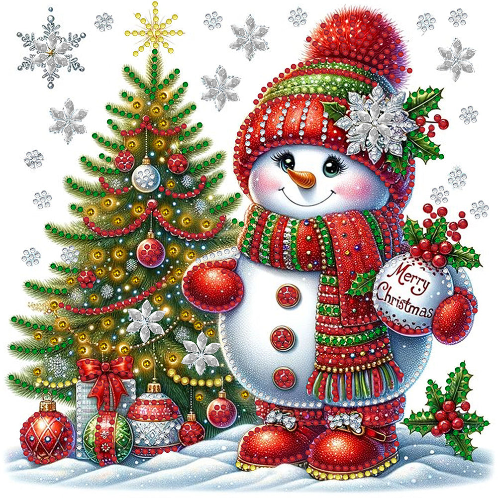 Diamond Painting - Partial Special Shaped - Christmas snowman (30*30CM)