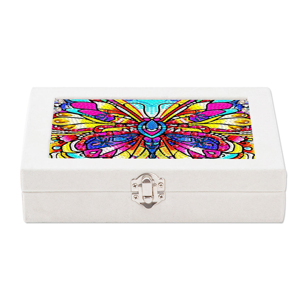 Special Shape Butterfly Diamond Art Organizer Box for Necklaces Earrings Rings