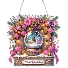 Load image into Gallery viewer, Wooden Special Shaped Christmas Crystal Ball Diamond Painting Hanging Home Decor

