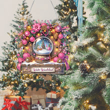 Load image into Gallery viewer, Wooden Special Shaped Christmas Crystal Ball Diamond Painting Hanging Home Decor
