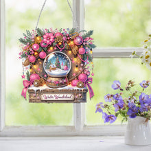 Load image into Gallery viewer, Wooden Special Shaped Christmas Crystal Ball Diamond Painting Hanging Home Decor
