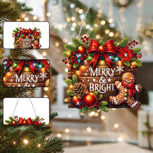 Load image into Gallery viewer, Wooden Special Shaped Merry Christmas Diamond Painting Hanging Home Decorations
