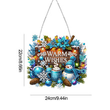 Load image into Gallery viewer, Wooden Special Shaped Christmas Snowman Diamond Painting Hanging Home Decoration
