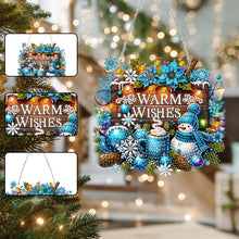 Load image into Gallery viewer, Wooden Special Shaped Christmas Snowman Diamond Painting Hanging Home Decoration
