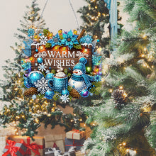 Load image into Gallery viewer, Wooden Special Shaped Christmas Snowman Diamond Painting Hanging Home Decoration

