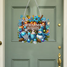 Load image into Gallery viewer, Wooden Special Shaped Christmas Snowman Diamond Painting Hanging Home Decoration
