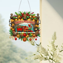 Load image into Gallery viewer, Wooden Special Shaped Christmas Train Diamond Painting Hanging Home Decorations
