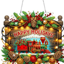 Load image into Gallery viewer, Wooden Special Shaped Christmas Train Diamond Painting Hanging Home Decorations
