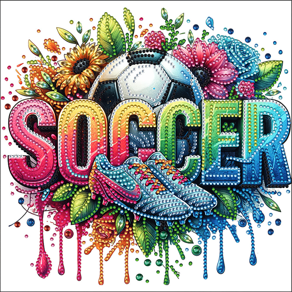 Diamond Painting - Partial Special Shaped - Football (30*30CM)