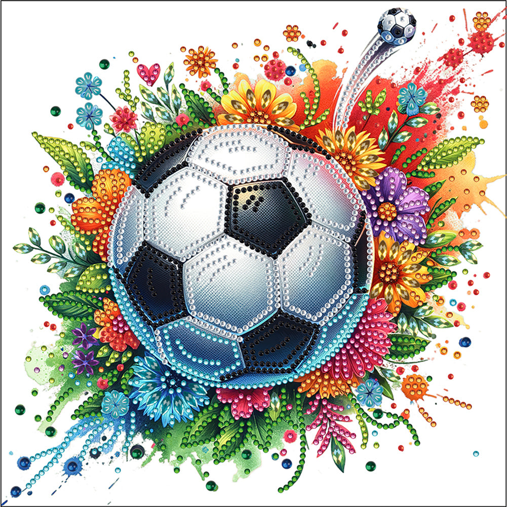 Diamond Painting - Partial Special Shaped - Football (30*30CM)